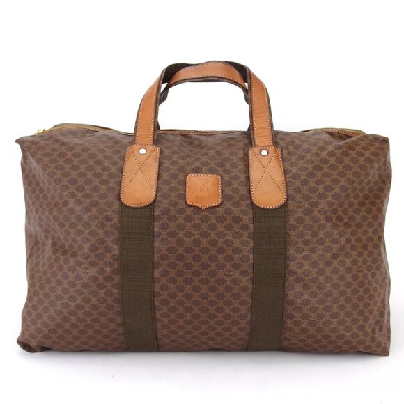 Celine Boston Bag macadam PVC ?~ leather Authentic used